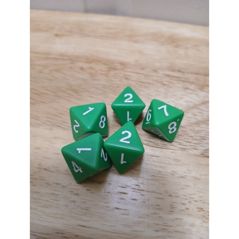 Dungeons and‎ Dragons 8 Dice Polyhedral Game Die Blue and Green Diamond Shape
